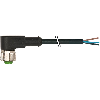 M12A Fem Coudé 5p; Câble PVC 5x0.34 Noir 5m
