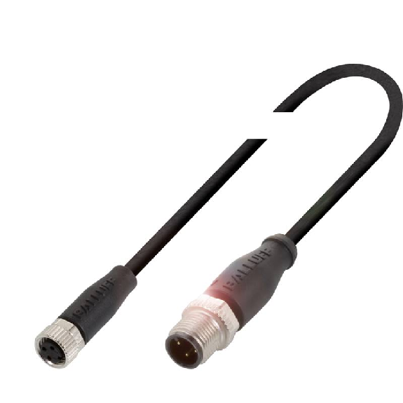 M08A Fem Droit 3p/M12A Mâle Droit 3p; Câble PUR 3x0.34 Noir Cpc 5m M08A Fem Droit 3p/M12A Mâle Droit 3p; Câble PUR 3x0.34 Noir Cpc 5m-Lire la description