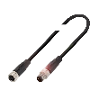 M08A Fem Droit 3p/M08A Mâle Droit 3p; PUR 3x0.34 Noir Cpc 0,5m