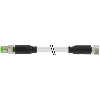 M08A Fem Droit 3p/M08A Mâle Droit 3p; PVC (UL/CSA) 3x0.25 Gris 2m
