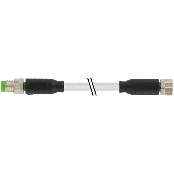 M08A Fem Droit 3p/M08A Mâle Droit 3p; PVC (UL/CSA) 3x0.25 Gris 2m-Lire la description