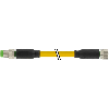M08A Fem Droit 3p/M08A Mâle Droit 3p; PVC 3x0.25 Jaune 0.3m