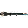 M12A Fem Droit 4p; Câble PUR 4x0.34 Noir Cpc 20m