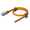 M12 Fem Droit 8p; Câble PVC Blindé 8x0.25 Orange 15m