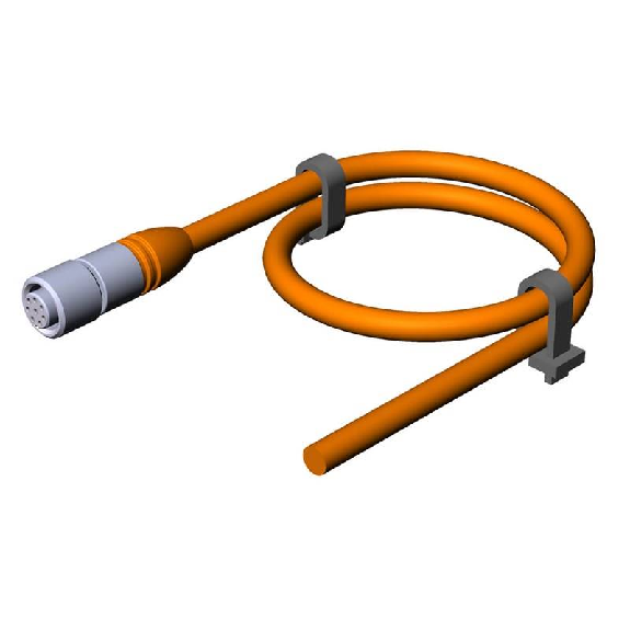 M12 Fem Droit 8p; Câble PVC Blindé 8x0.25 Orange 15m-Lire la description