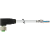 M12A Fem Coudé 5p; Câble PVC Blindé 5x0,34 Gris 3m