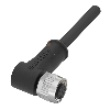 M12A Fem Coudé 8p; Câble PUR 8x0.25 Noir Cpc 2m (30V)