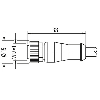 M12A Fem Droit 5p/M12A Mâle Droit 5p; PUR UL/CSA 5x0,34 Gris Cpc 8m