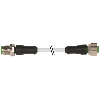 M12A Fem Droit 5p/M12A Mâle Droit 5p; PUR UL/CSA 5x0,34 Gris Cpc 8m