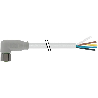 M08A Fem Coudé 4p Inox V4A F&B; Câble PVC (UL/CSA) 4x0,25 Gris 10m-Lire la description