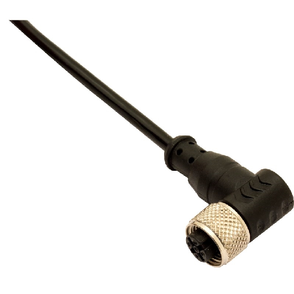 M12A Fem Coudé 4p; Câble PVC 5m-Lire la description