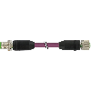 M12B Fem 0° 2p/M12B Mâle 0° 2p; PUR Blindé 1x2 Violet Profibus 5m
