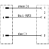 M08A Fem Droit 4p/M08A Mâle Droit 4p; Câble PUR 3x0.25 Jaune Cpc 0.3m