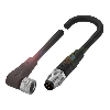 M08A Fem Coudé 3p/M08A Mâle Droit 3p; PUR 3x0.34 Noir Cpc 5m