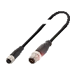 M08A Fem Droit 4p/M12A Mâle Droit 4p; PUR 4x0.34 Noir Cpc 1m