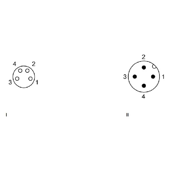 M08A Fem Droit 4p/M12A Mâle Droit 4p; PUR 4x0.34 Noir Cpc 1m-Lire la description
