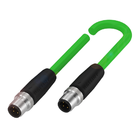 M12D Fem Droit 4p/M12D Mâle Droit 4p; Profinet; PUR Vert Cpc 1m-Lire la description