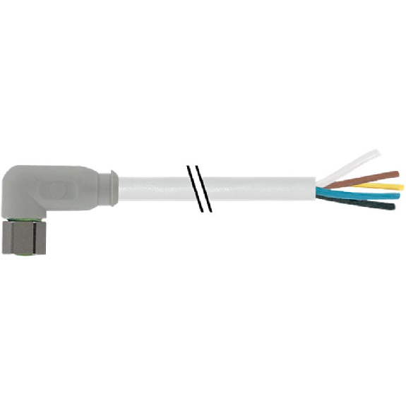 M08A Fem Coudé 3p Inox V4A F&B; Câble PVC 3x0,25 Gris 1.5m-Lire la description