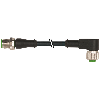 M12 Fem Coudé/M12 Mâle Droit; PUR 5x0,34 Noir Robot Cpc 5m