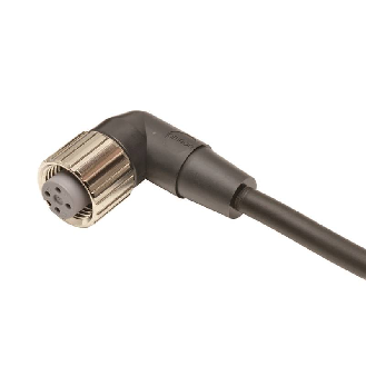 M12A Fem Coudé 4p; Câble PUR 4x0.32 Noir 10m-Lire la description