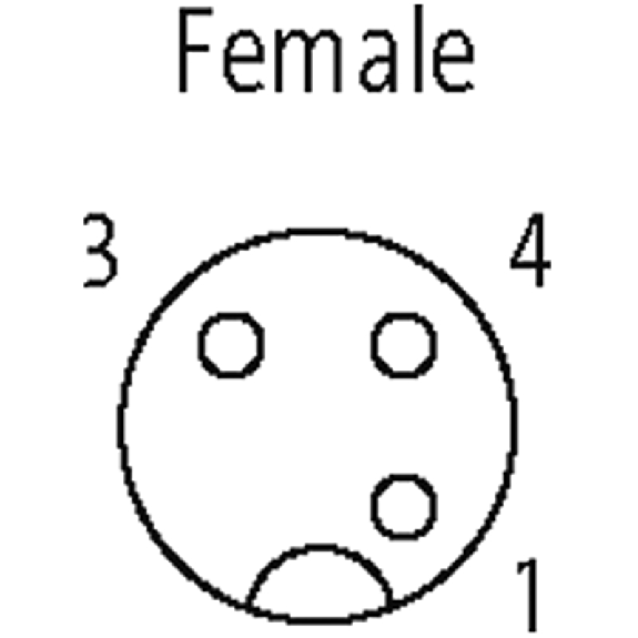 M12A Fem Droit 3p; Câble PUR UL/CSA 3x0.34 Noir Cpc 1m-Lire la description