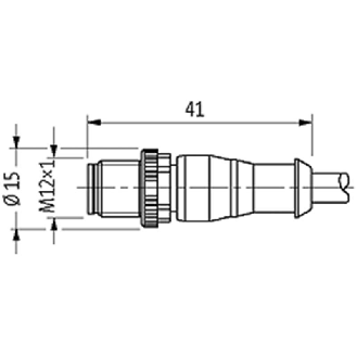 M12 Fem Coudé/M12 Mâle Droit; PVC 5x0,34 Noir 10m-Lire la description