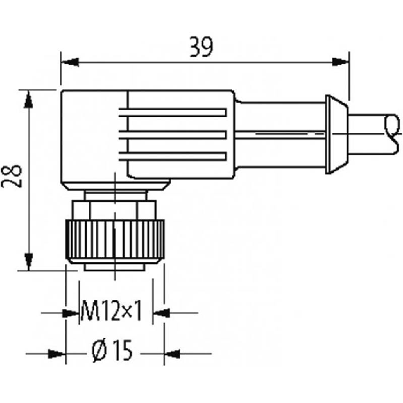 M12 Fem Coudé/M12 Mâle Droit; PVC 5x0,34 Noir 10m M12 Fem Coudé/M12 Mâle Droit; PVC 5x0,34 Noir 10m-Lire la description
