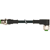 M12 Fem Coudé/M12 Mâle Droit; PVC 5x0,34 Noir 10m