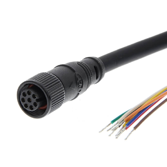 M12 Fem Droit 8p; Câble de connexion rapide PVC 5m-Lire la description