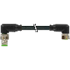 M08A Fem Coudé 3p/M08A Mâle Coudé 3p; PVC UL/CSA 3x0.25 Noir 0.6m