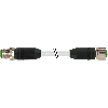 M12 Mâle Droit/M12 Fem Droit; PUR (UL/CSA) 2x1,5 Gris MASI 1,5m