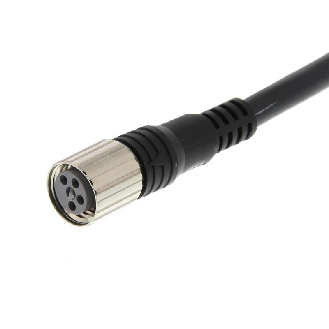 M08A Fem Droit 4p; Câble PVC 4x0.25 Noir 5m-Lire la description