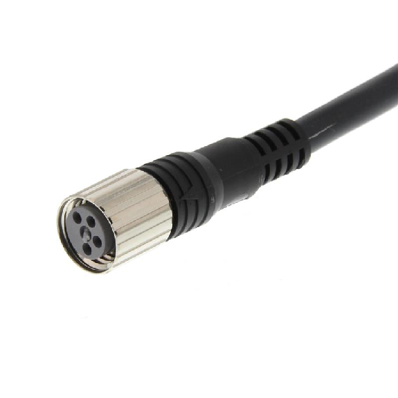 M08A Fem Droit 4p; Câble PVC 4x0.25 Noir 5m-Lire la description