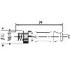 M08A Fem Coudé 3p LED/M08A Mâle Droit 3p; PVC UL/CSA 3x0.25 Noir 1m
