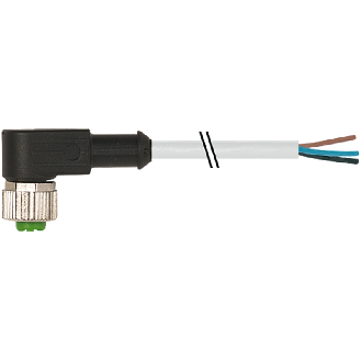 M12A Fem Coudé 4p; Câble PUR (UL/CSA) 4x0.34 Gris Cpc 10m-Lire la description