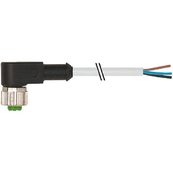 M12A Fem Coudé 4p; Câble PUR (UL/CSA) 4x0.34 Gris Cpc 10m-Lire la description