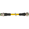 M12 Fem Droit 5p/M12 Mâle Droit 5p; PUR 5x0,34 Jaune 1m