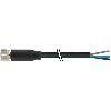 M08A Fem Droit 3p; Câble PVC UL/CSA 3x0.25 Noir 3m