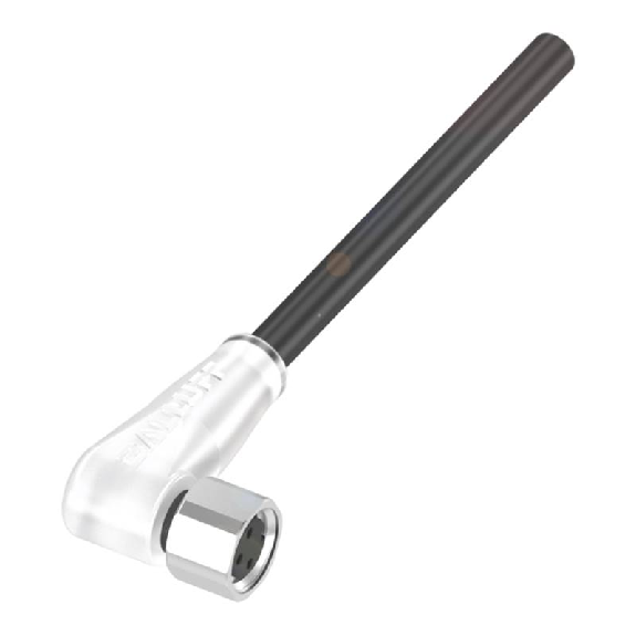 M08A Fem Droit 3p Inox LED; Câble PUR 3x0.34 Noir Cpc 2m (30Vdc)-Lire la description