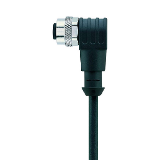 M12 Fem Coudé 8p; Câble PVC 8x0.25 Noir 5m-Lire la description