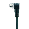 M12 Fem Coudé 8p; Câble PVC 8x0.25 Noir 5m