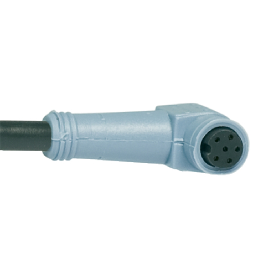 M08A Fem Coudé 6p; Câble PVC 6x0.14 Gris 5m-Lire la description