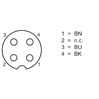M12A Fem Coudé 3p; Câble PUR 3x0.34 Noir 5m-Lire la description