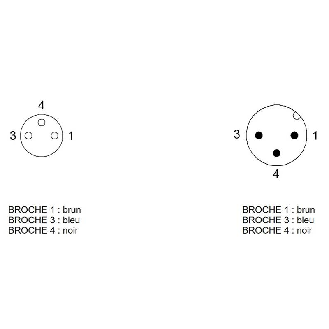 M08A Fem Coudé 3p/M12A Mâle Droit 3p; Câble PUR 3x0.34 Noir Cpc 5m-Lire la description