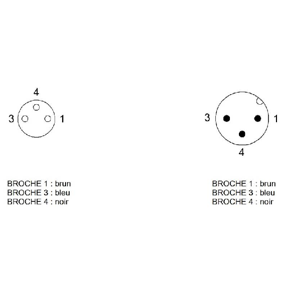 M08A Fem Coudé 3p/M12A Mâle Droit 3p; Câble PUR 3x0.34 Noir Cpc 5m M08A Fem Coudé 3p/M12A Mâle Droit 3p; Câble PUR 3x0.34 Noir Cpc 5m-Lire la description