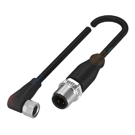 M08A Fem Coudé 3p/M12A Mâle Droit 3p; Câble PUR 3x0.34 Noir Cpc 5m M08A Fem Coudé 3p/M12A Mâle Droit 3p; Câble PUR 3x0.34 Noir Cpc 5m-Lire la description