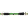 M12 Mâle 0°/M12 Mâle 0°; PUR Blindé 2x2x0.34 Vert Ethernet 3m
