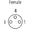 M08A Fem Droit 3p; Câble PUR UL/CSA 3x0.25 Gris Cpc 2m