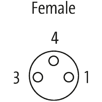 M08A Fem Droit 3p; Câble PUR UL/CSA 3x0.25 Gris Cpc 2m-Lire la description