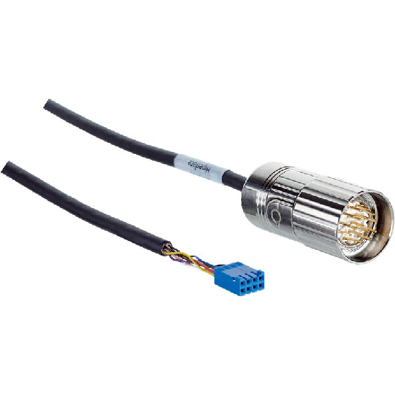Connecteur femelle, DUBOX, 8 pôles,droit / mâle, M23, 17 pôles, droit-Lire la description